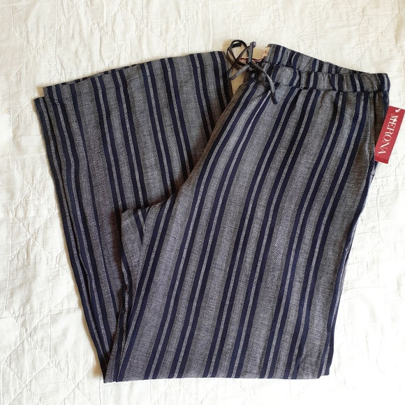 Merona Pants - Merona Striped Wide Leg Linen Blend Pants
